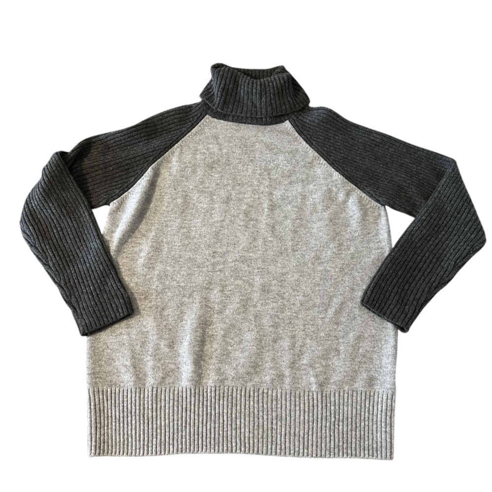 Pure Collection Pure Cashmere Turtleneck Knit Jumper Sweater Gray Sz 18 EUC